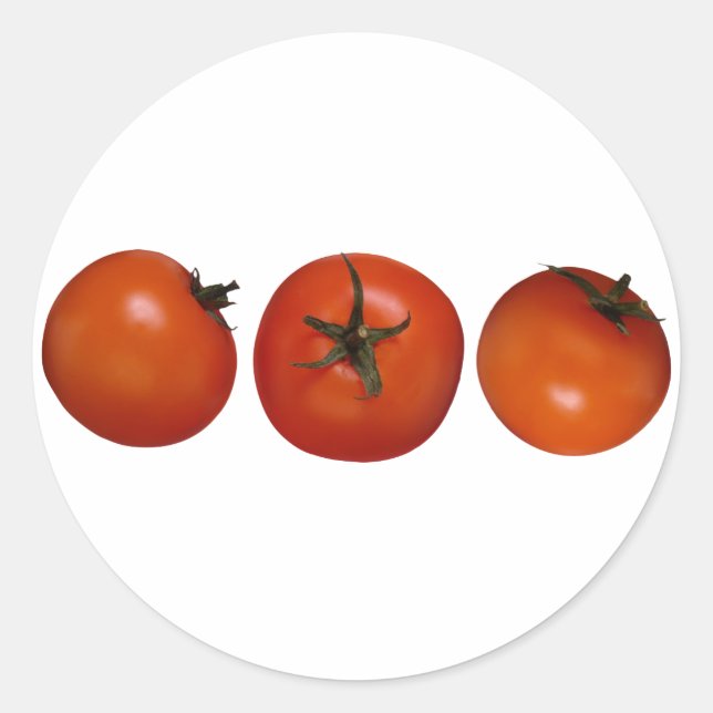 Pegatina Redonda Tres tomates (Anverso)