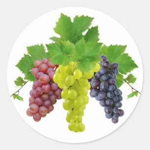 Pegatina Redonda Tres uvas