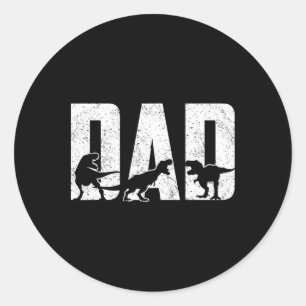 Pegatina Redonda Trex Dad Dinosaur Lover Guay Vintage Hens Padres