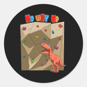 Pegatina Redonda Trex divertido de escalada en bloque y roca