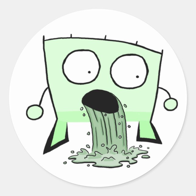 Pegatina Redonda Triangle Dude Young Barfing (Anverso)