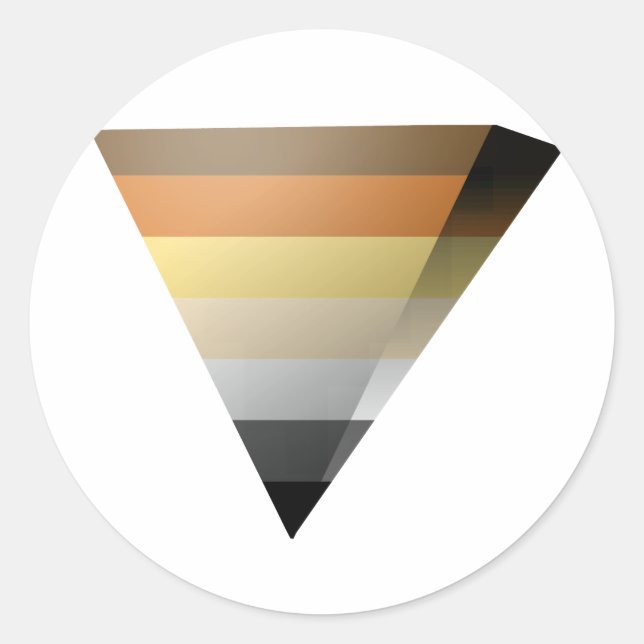 PEGATINA REDONDA TRIÁNGULO DE ORGULLO DE OSO 3D (Anverso)