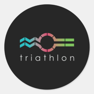 Pegatina Redonda Triathlon_Swim Bike Run
