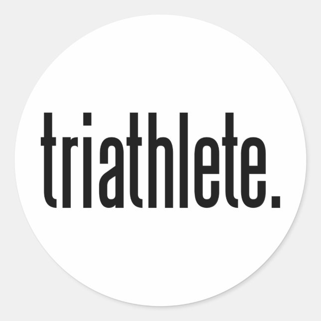 Pegatina Redonda Triatleta. (Anverso)