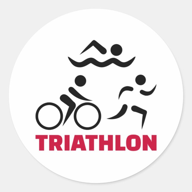 Pegatina Redonda Triatlón (Anverso)