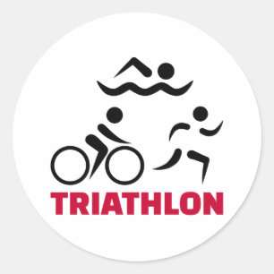 Pegatina Redonda Triatlón