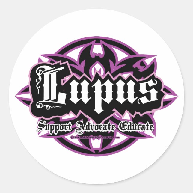 Pegatina Redonda Tribal Lupus (Anverso)