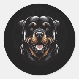 Pegatina Redonda Tribal Rottweiler Sticker – Fierce & Loyal