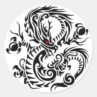Pegatina Redonda tribal ryuu 4