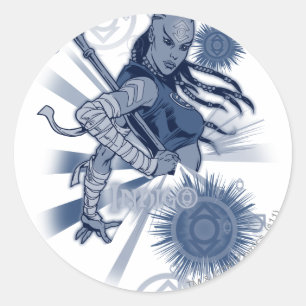 Pegatina Redonda Tribu 10 del añil