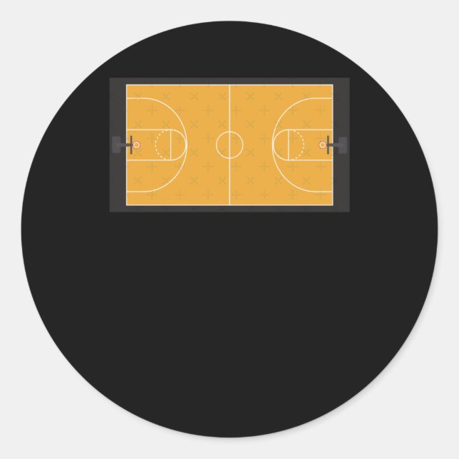 Pegatina Redonda Tribunal de Baloncesto (Anverso)