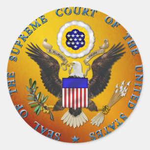 Pegatina Redonda Tribunal Supremo de los Estados Unidos
