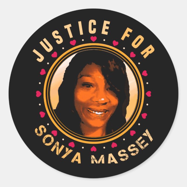 Pegatina Redonda Tributo de Sonya Massey (Anverso)