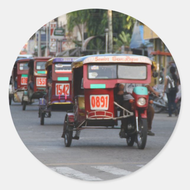 Pegatina Redonda Triciclos (Anverso)