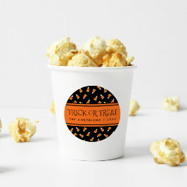 Pegatina Redonda Trick o trato personalizado de maíz de dulce de Ha