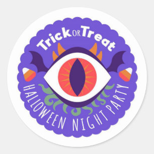 Pegatina Redonda Trick o Trek Cat Eye