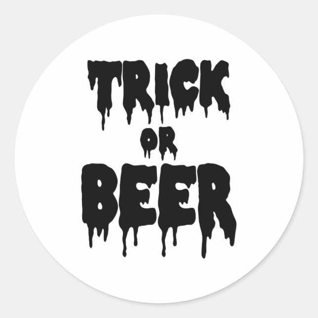 Pegatina Redonda trick or beer (Anverso)