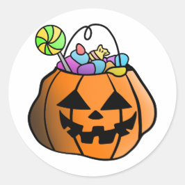 Pegatina Redonda Trick or Treat Calabaza