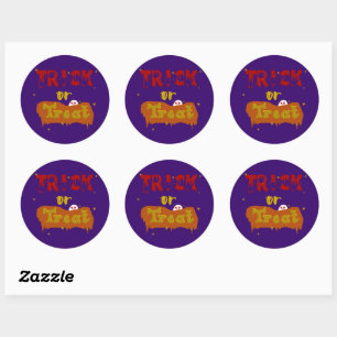 Pegatina Redonda Trick or Treat divertido Boo Halloween Sticker