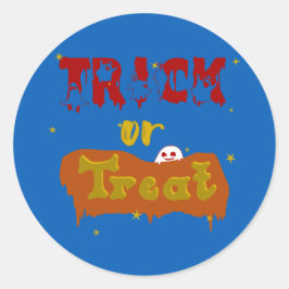 Pegatina Redonda Trick or Treat divertido Boo Halloween Sticker
