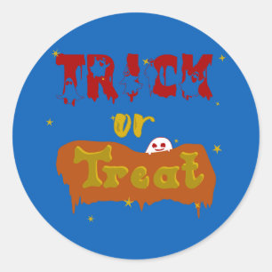 Pegatina Redonda Trick or Treat divertido Boo Halloween Sticker