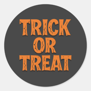 Pegatina Redonda Trick Or Treat Fuente Agrietada Espeluznante Hallo