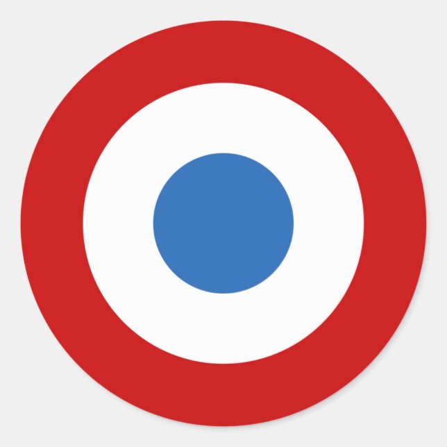 Pegatina Redonda Tricolore Roundel de la Fuerza Aérea Francesa (Anverso)