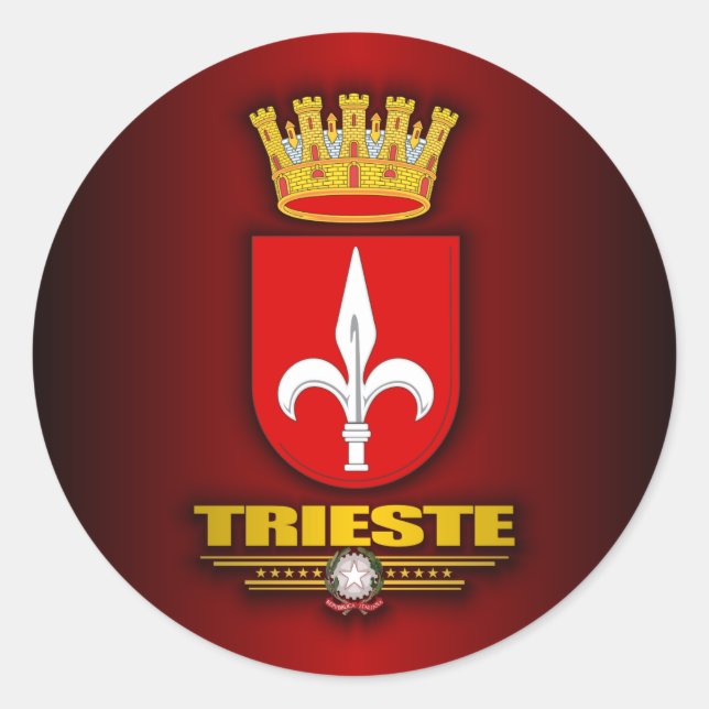 Pegatina Redonda Trieste (Anverso)