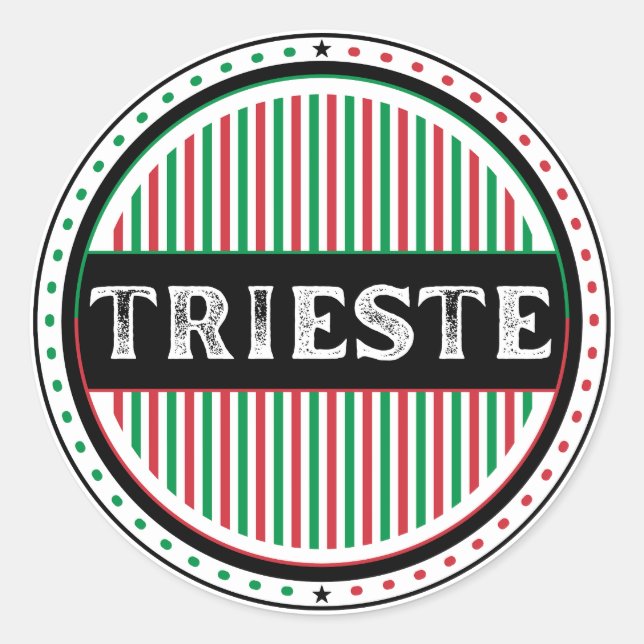 Pegatina Redonda Trieste City Pride Emblem – Italian Identity (Anverso)