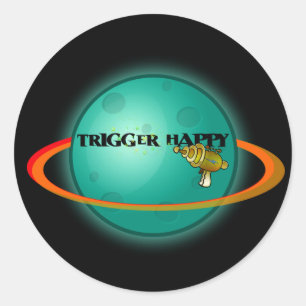Pegatina Redonda Trigger Happy