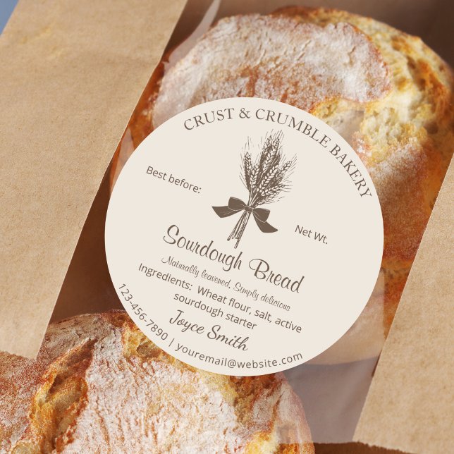 Pegatina Redonda Trigo Rústico Horda de pan (Subido por el creador)