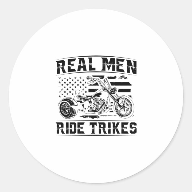 Pegatina Redonda Trike Men | Trikes Triker Motorcycle Gift Idea (Anverso)
