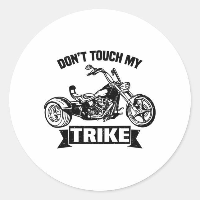 Pegatina Redonda Trike Sayings | Regalos de motocicletas Triker Tri (Anverso)