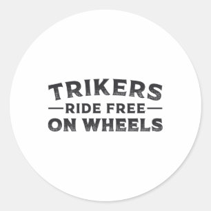 Pegatina Redonda Triker Trikers Rige Gratis Sobre Ruedas Trike Funn