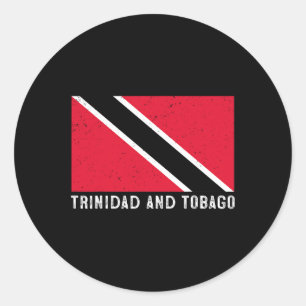 Pegatina Redonda Trin De Bandera De Trinidad Y Tobago, Patriótico E