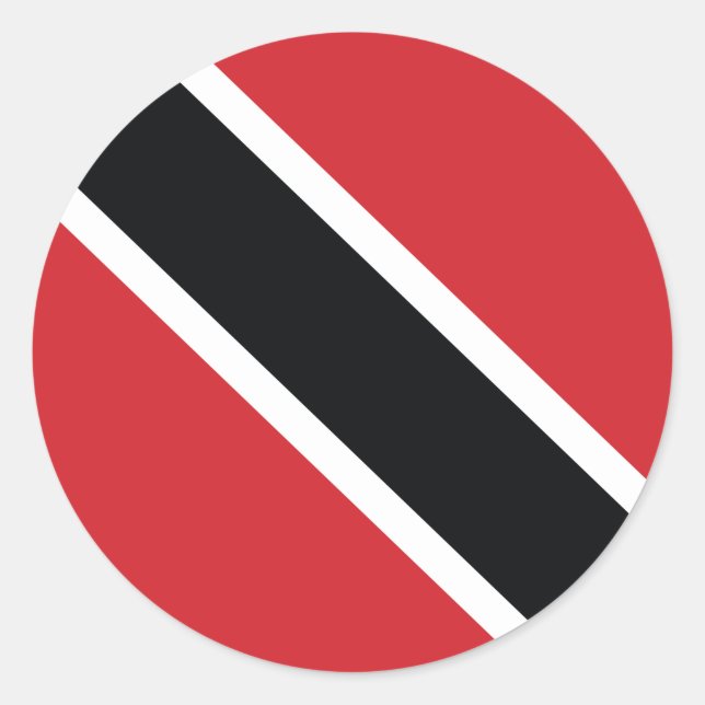 Pegatina Redonda Trinidad and Tobago National Flag Sticker (Anverso)