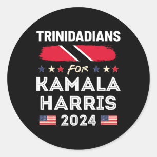 Pegatina Redonda Trinitenses Por Kamala Harris 2024 Trinidad Y Toba