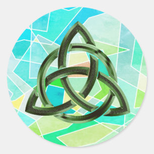 Pegatina Redonda Trinity Knot Purpurina Metalizado geométrico celta