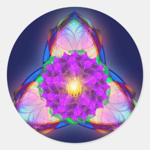 Pegatina Redonda Trinity Lotus