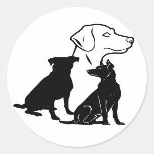 Pegatina Redonda Trío de arte de las patas leales
