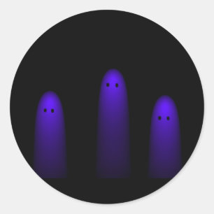 Pegatina Redonda Trío de los fantasmas (púrpuras)