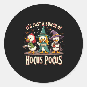 Pegatina Redonda Trío de patos lindos brujería Hocus Pocus Hallowee