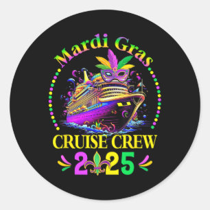 Pegatina Redonda Trip New Orleans Famil de Mardi Gras Cruise Crew 2