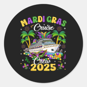 Pegatina Redonda Trip New Orleans Famil de Mardi Gras Cruise Crew 2
