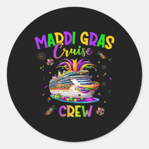 Pegatina Redonda Trip New Orleans Famil de Mardi Gras Cruise Crew 2