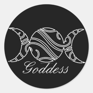 Pegatina Redonda Triple desplazamiento de la luna