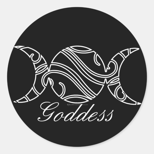 Pegatina Redonda Triple desplazamiento de la luna (Anverso)