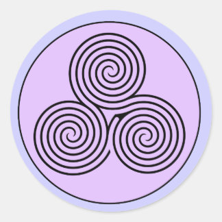 Pegatina Redonda Triple laberinto espiral