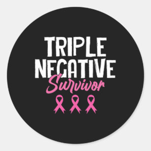 Pegatina Redonda Triple sobreviviente negativa Conciencia sobre el