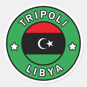 Pegatina Redonda Trípoli Libia